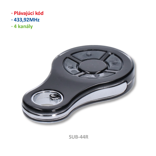 4-kanálový vysílač, plovoucí kód, voděodolný, černý